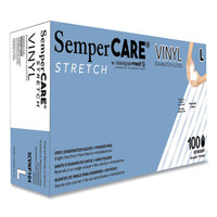 SemperCare® Stretch Vinyl Examination Gloves, Cream, Large, 100/Box Exam Gloves, Vinyl - Office Ready