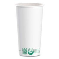 SOLO® Compostable Paper Hot Cups, ProPlanet Seal, 20 oz, White/Green, 600/Carton Hot Drink Cups, Paper - Office Ready
