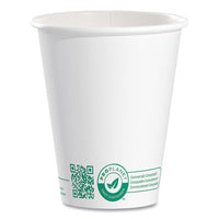 SOLO® Compostable Paper Hot Cups, ProPlanet Seal, 8 oz, White/Green, 1,000/Carton Hot Drink Cups, Paper - Office Ready