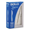 SOLO® Impress™ Heavyweight Full-Length Polystyrene Cutlery, Knife, White, 100/Box, 10 Boxes/Carton Disposable Knives - Office Ready