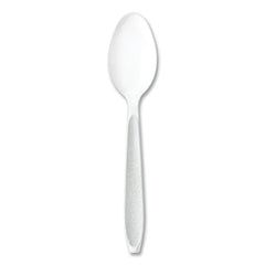 SOLO® Impress™ Heavyweight Full-Length Polystyrene Cutlery, Teaspoon, White, 100/Box
