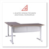 Workspace by Alera® L-Shaped Writing Desk, 59.05" x 59.05" x 29.53", Beigewood/White L & U Desks & Workstations - Office Ready