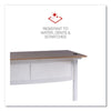 Workspace by Alera® L-Shaped Writing Desk, 59.05" x 59.05" x 29.53", Beigewood/White L & U Desks & Workstations - Office Ready