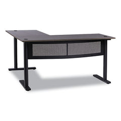 Workspace by Alera® L-Shaped Writing Desk, 59.05" x 59.05" x 29.53", Gray/Black