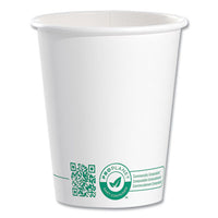 SOLO® Compostable Paper Hot Cups, ProPlanet Seal, 10 oz, White/Green, 50/Pack Hot Drink Cups, Paper - Office Ready