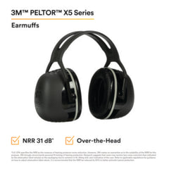 3M™ PELTOR™ X Series Earmuffs, Model X5A, 31 dB NRR, Black