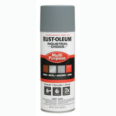 Rust-Oleum® Industrial Choice® 1600 System Multi-Purpose Enamel Spray Paint, Flat Gray, 12 oz Aerosol Can, 6/Carton