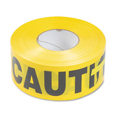 Tatco “Caution” Barricade Safety Tape, 3" x 1,000 ft, Black/Yellow
