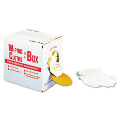 General Supply Wiping Cloths in a Box, Cotton, White, 5lb Box