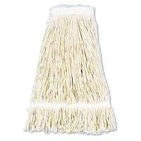 Boardwalk® Pro Loop Web/Tailband Mop Head, Cotton, 24oz, White Mop Heads-Wet - Office Ready