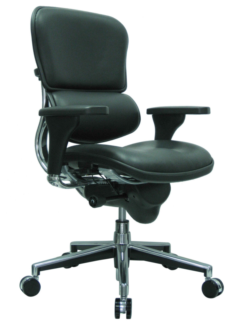 Eurotech Ergohuman Mid Back Leather Chair - Black Seating-Ergonomic Chair - Office Ready