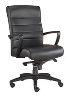 Eurotech Manchester Mid Back Leather Chair - Black Seating-Executive Chair - Office Ready
