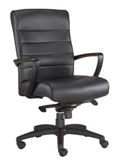 Eurotech Manchester Mid Back Leather Chair - Black