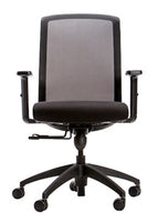 Mesh Task Chair, Height-adjustable arms, 250lb weight capacity, Black  - Office Ready