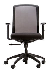 Mesh Task Chair, Height-adjustable arms, 250lb weight capacity, Black